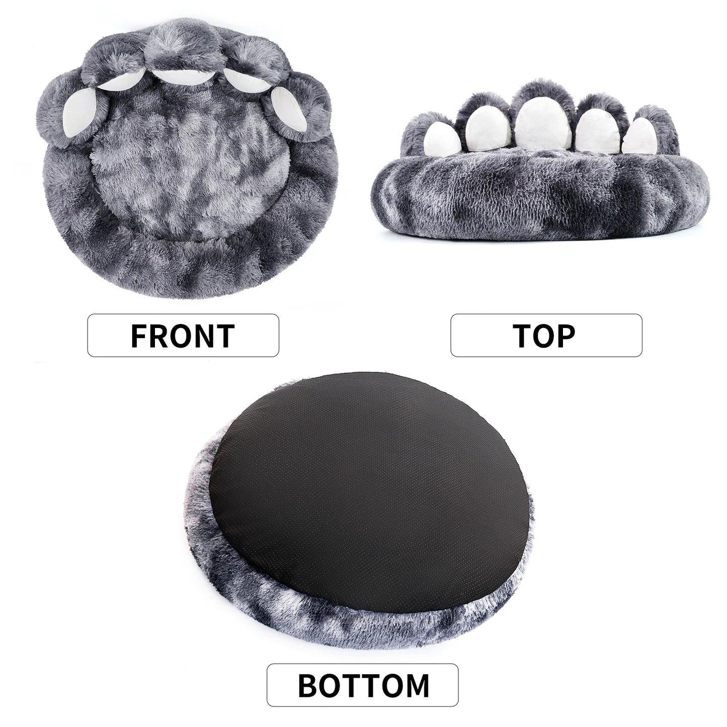 PETART Paw Shape Plush Dog Bed Cushion for Pets Comfort