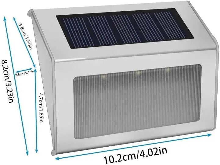 Lightess Solar Lights for Steps Deck 6 Pack Waterproof Stainless Steel LED Stair Lights Outdoor Security Garden Pathway Lighting
