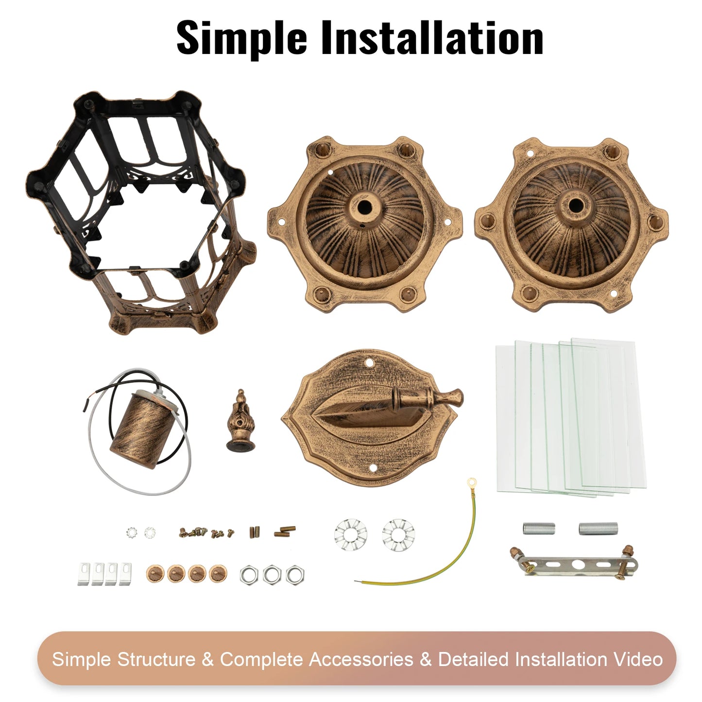 Bymaocar E27 Antique Simple Wall Lamp Sconce Porch Lamp Indoor Outdoor Classic Cage Design Decor Wall Light