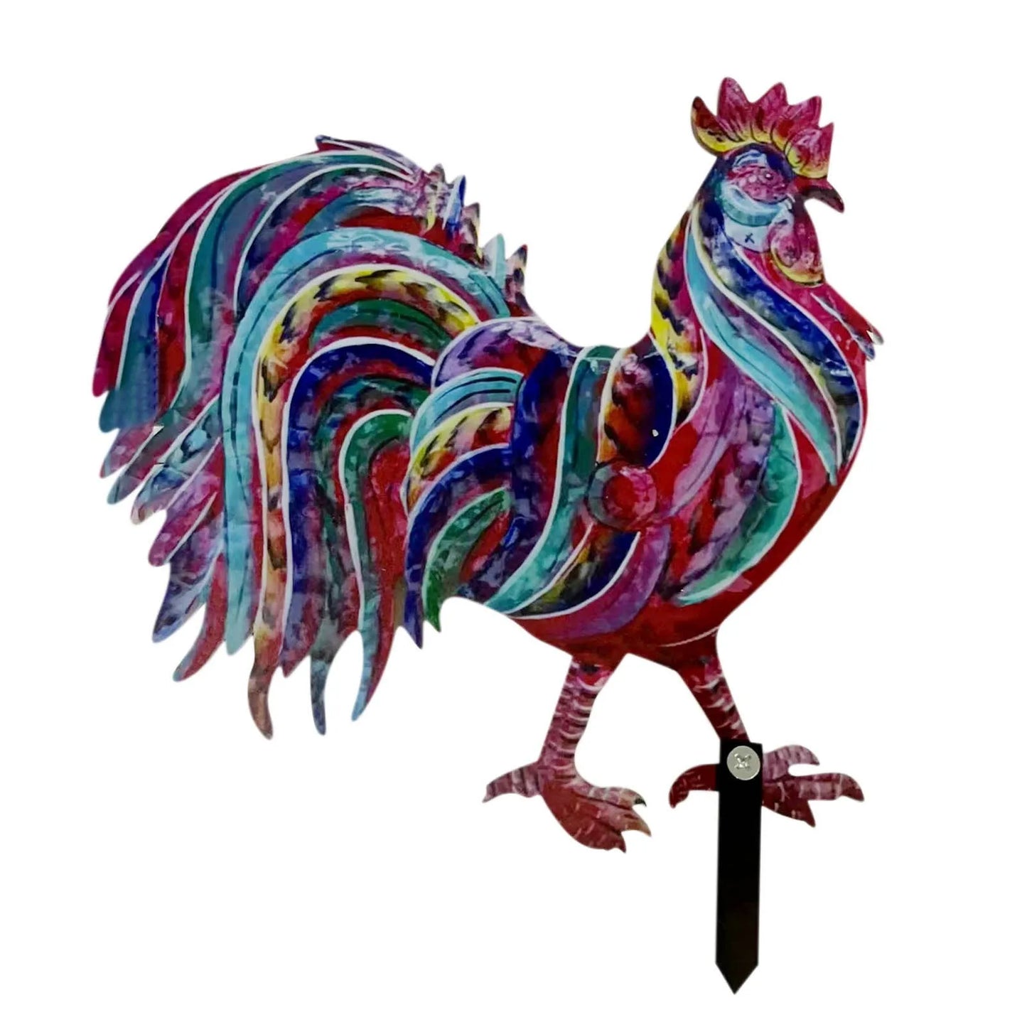 Resin Patriotic Rooster Statue for Home and Garden Decor Unique Rooster Sculpture for Interior Decoration