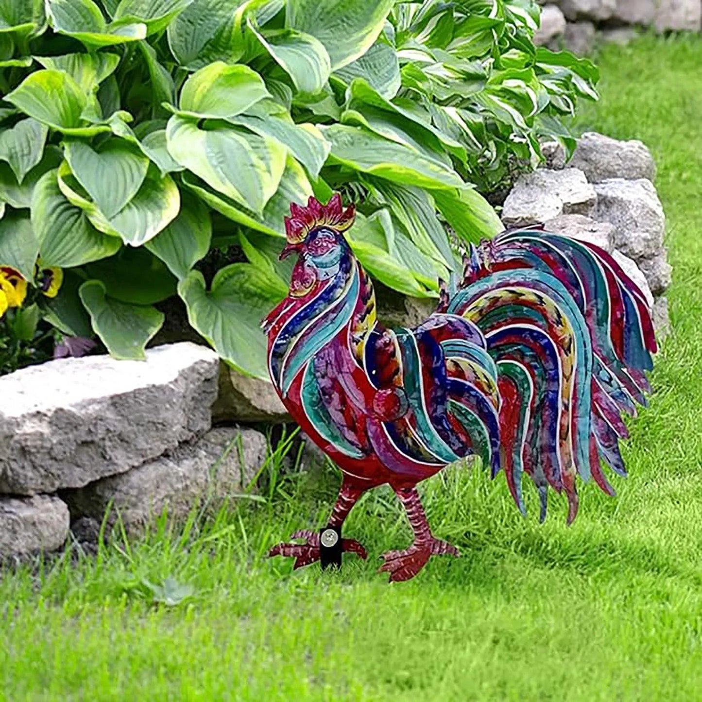Resin Patriotic Rooster Statue for Home and Garden Decor Unique Rooster Sculpture for Interior Decoration