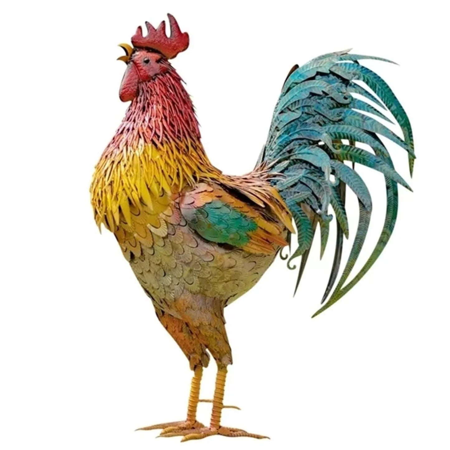 Resin Patriotic Rooster Statue for Home and Garden Decor Unique Rooster Sculpture for Interior Decoration