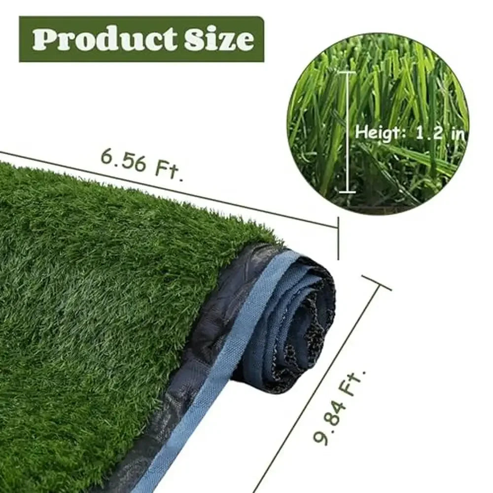6.5x10 FT Synthetic Grass Turf Rug Mat 1.2 Inch Pile Height Dog Training Pad Pet Safe Eco Friendly Lawn Indoor Outdoor Decoration