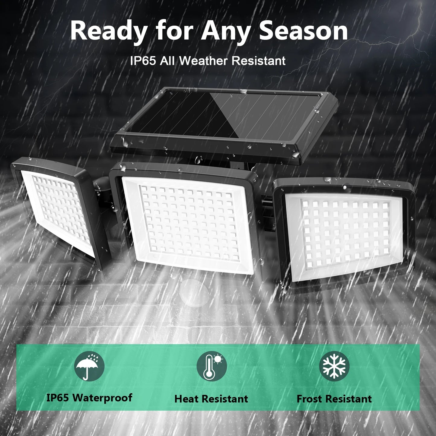 3 Pack Outdoor Solar Lights 210 LED 2500 LM Motion Sensor Security Lights IP65 Waterproof for Porch Garage Yard Entrance Patio
