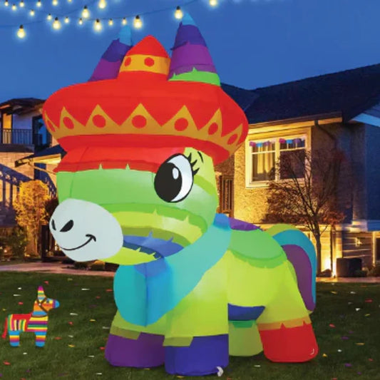Goosh 4 Foot Cinco De Mayo Inflatable Horse Outdoor Decorations Colorful Mexican Fiesta Party Decor