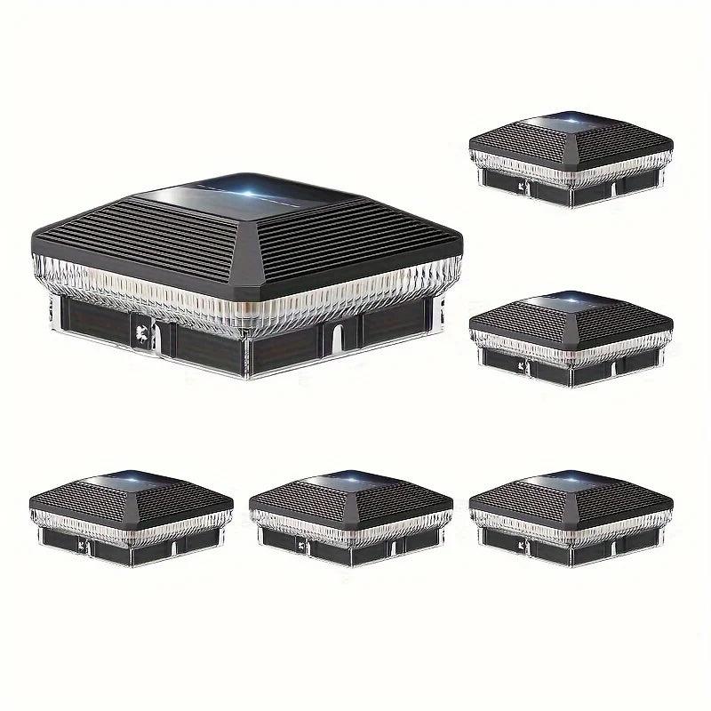 6 Pack 4x4 Solar Post Lights Outdoor 40 LED 30 Lumen Fence Post Solar Lights with 3 Modes
