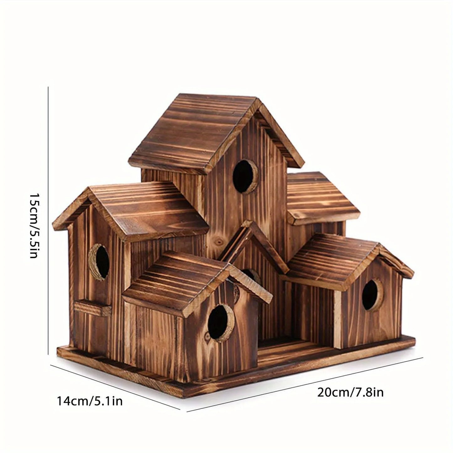Handmade 6 Hole Outdoor Bird House for Gardening Decoration and Bird Habitat