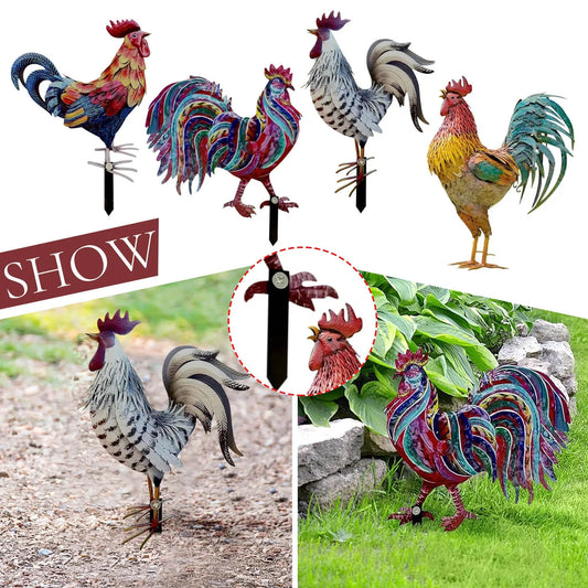 Resin Patriotic Rooster Statue for Home and Garden Decor Unique Rooster Sculpture for Interior Decoration