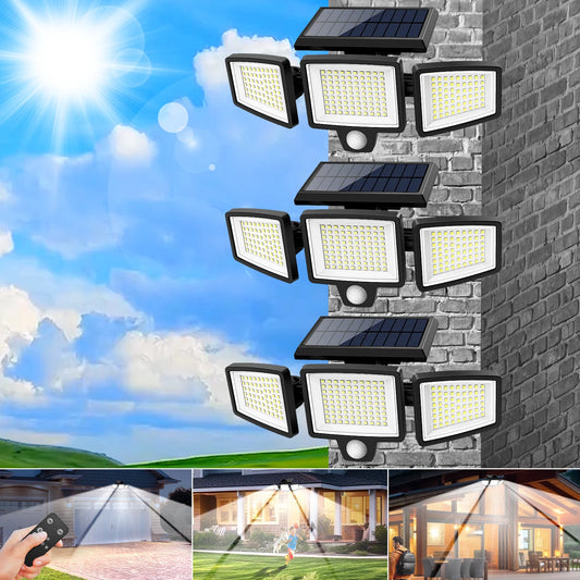 3 Pack Outdoor Solar Lights 210 LED 2500 LM Motion Sensor Security Lights IP65 Waterproof for Porch Garage Yard Entrance Patio