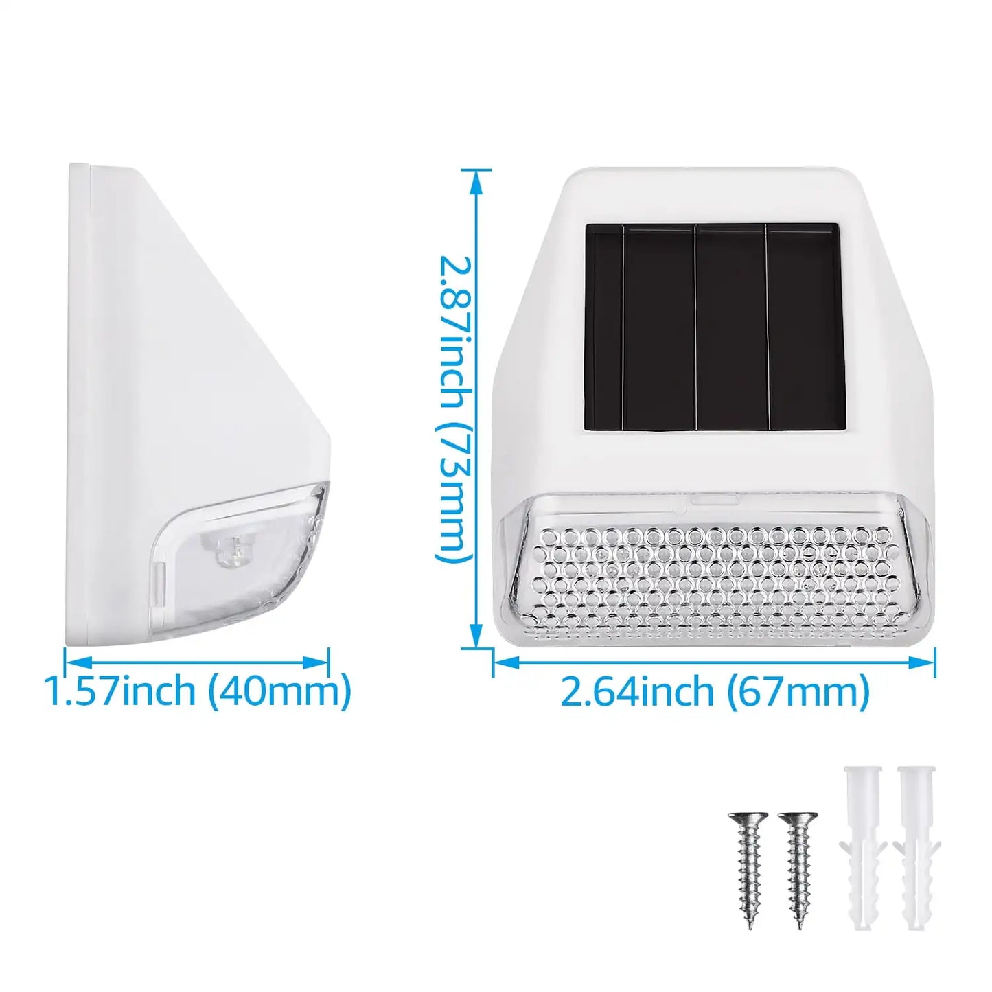 24 Pack Solar Deck Lights, Dusk-to-Dawn LED Fence Lights, White