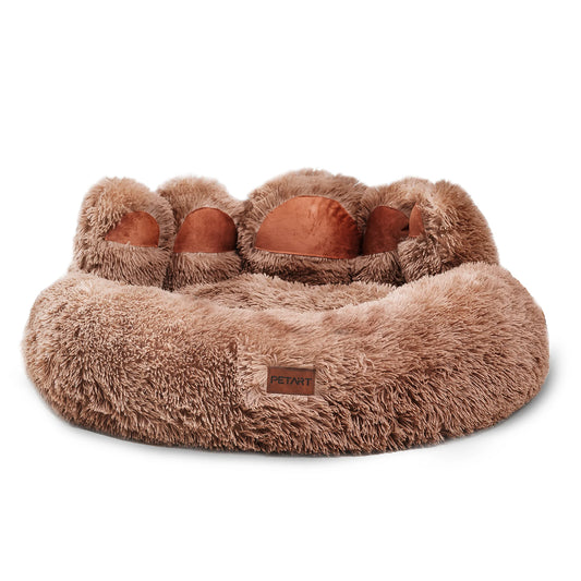 PETART Paw Shape Plush Dog Bed Cushion for Pets Comfort