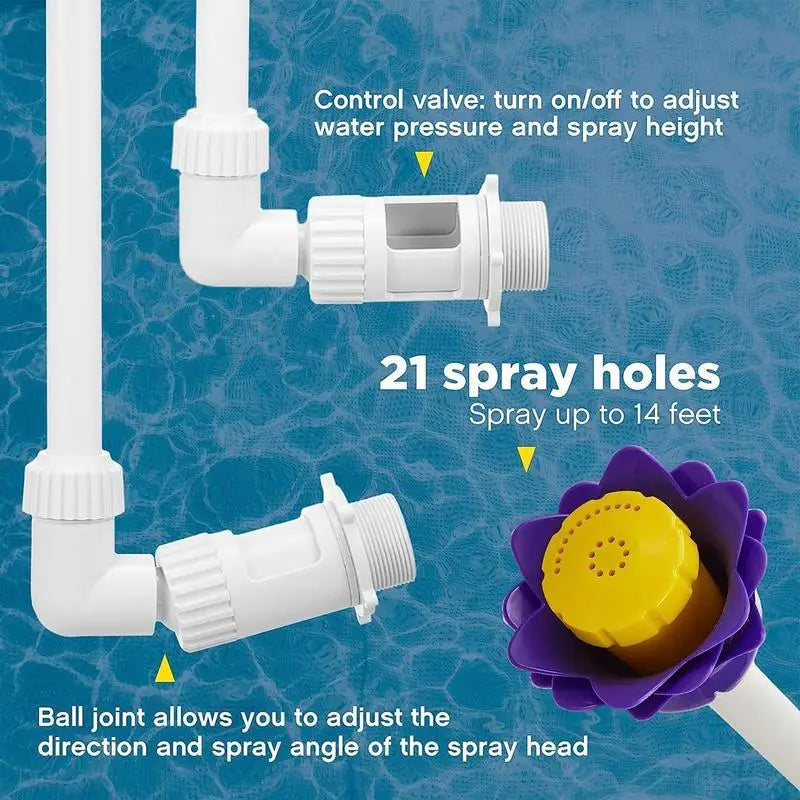 Swimming Pool Waterfall Fountain Garden Decor PVC Water Spray Pool Spa Accessories