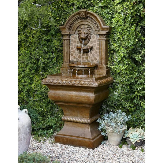 Royal Lion Head Three Tier LED Lighted Outdoor Fountain
