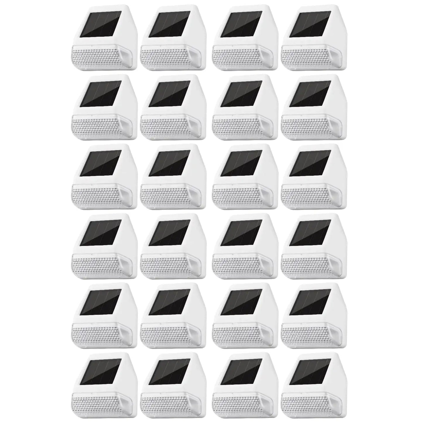 24 Pack Solar Deck Lights, Dusk-to-Dawn LED Fence Lights, White