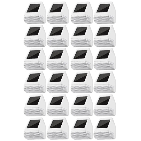 24 Pack Solar Deck Lights, Dusk-to-Dawn LED Fence Lights, White
