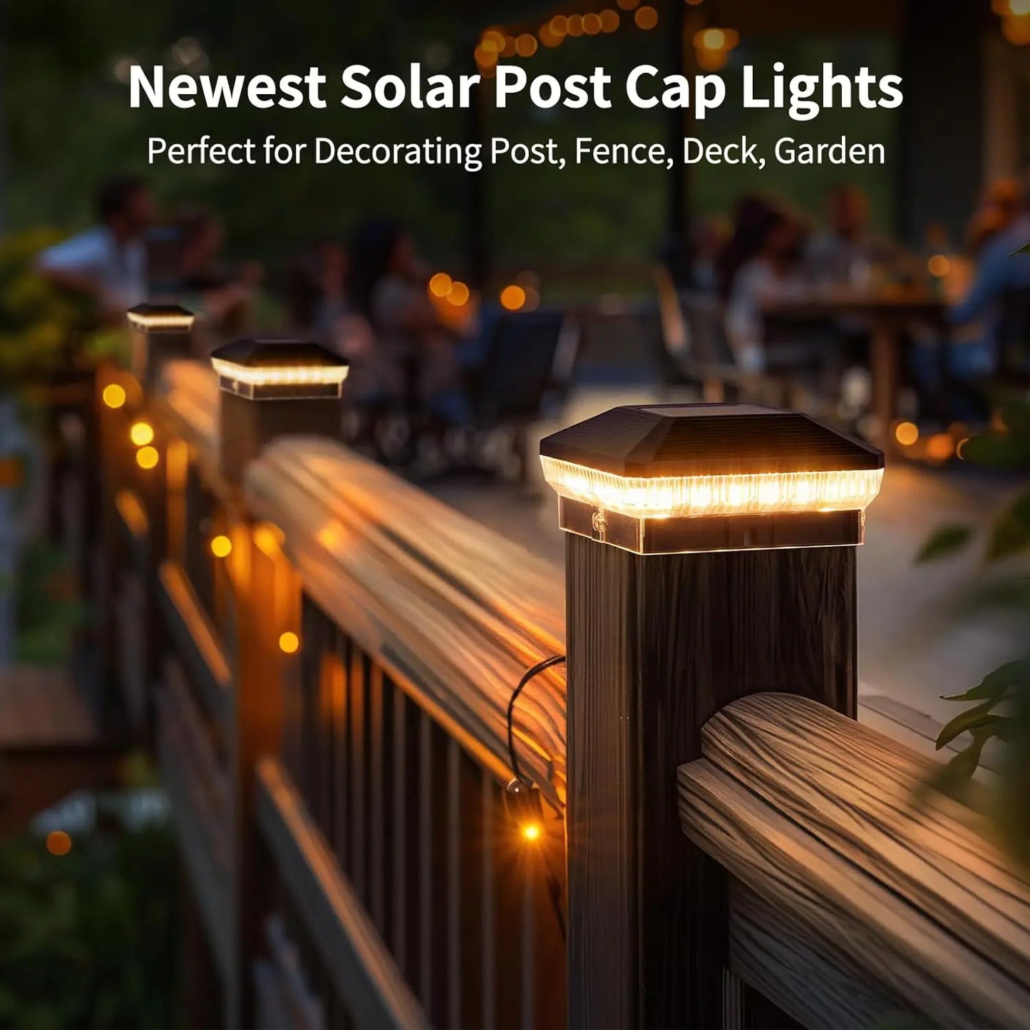 6 Pack 4x4 Solar Post Lights Outdoor 40 LED 30 Lumen Fence Post Solar Lights with 3 Modes