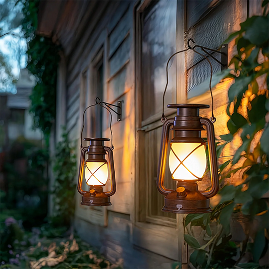 2 or 4 Pack Solar Outdoor Hanging Dancing Flame Vintage LED Camping Lamps Landscape Decor for Table Patio Garden Yard Pathway Porch