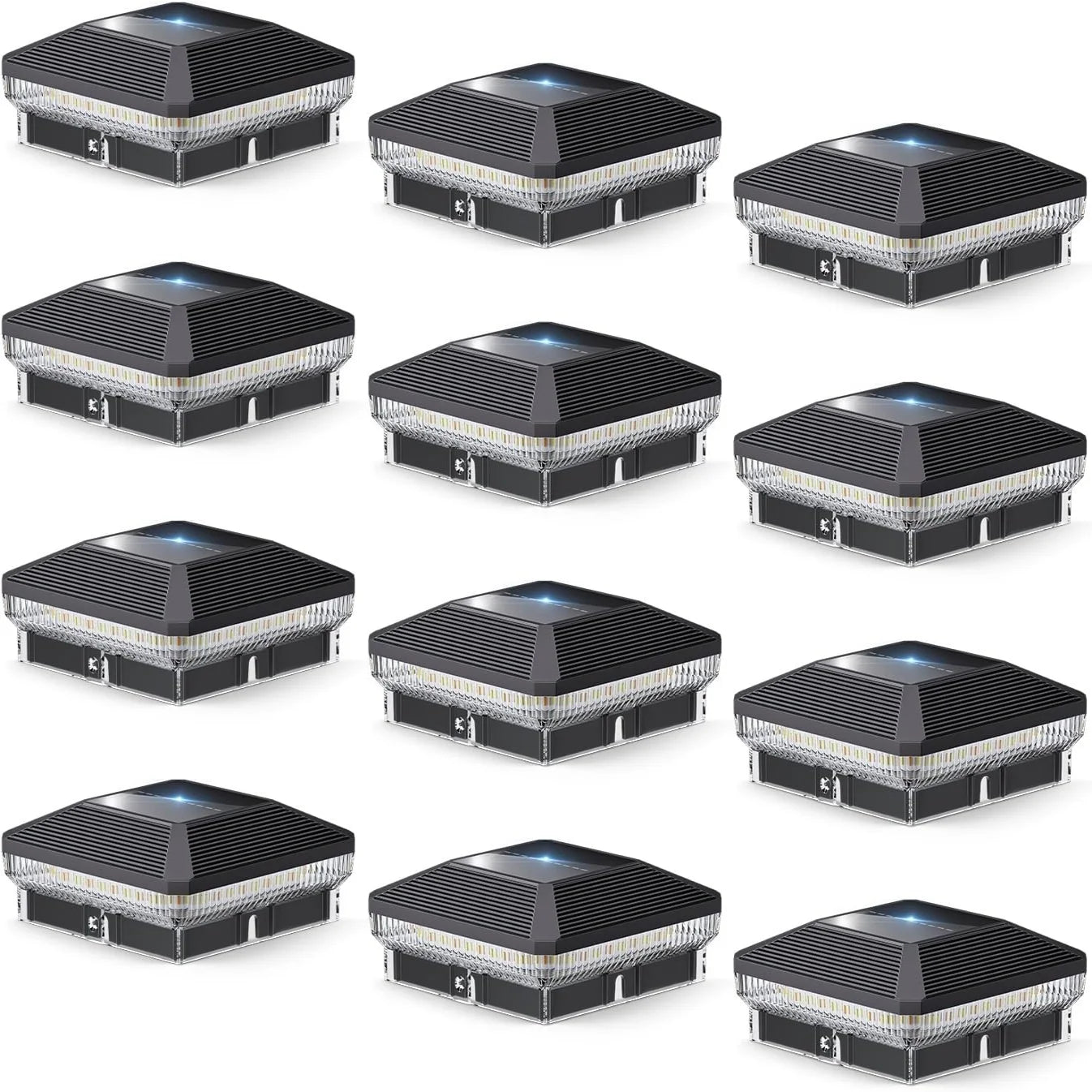 6 Pack 4x4 Solar Post Lights Outdoor 40 LEDs 30 Lumens Fence Post Lights with 3 Modes